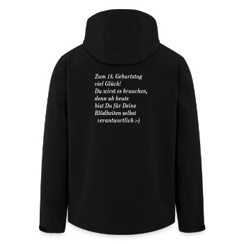 18. Geburtstag - Recycelte Männer Softshell-Jacke von Stanley/Stella - Schwarz - Hinten - AI Model Male 185 light (185cm)