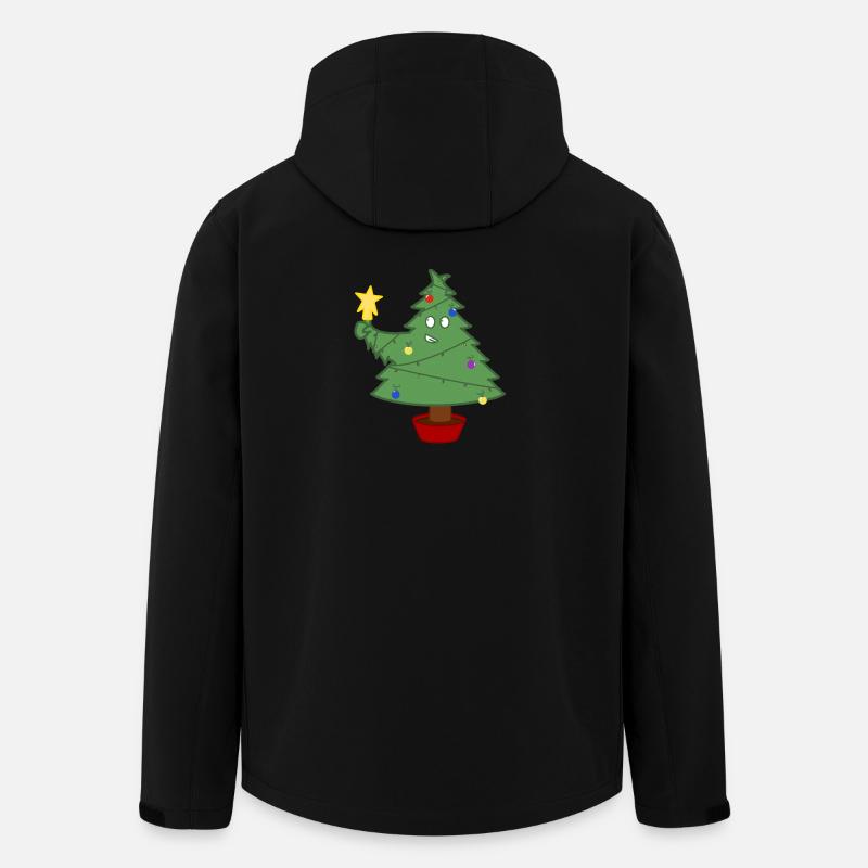 Smiling Christmas tree with lights - Men’s Recycled Softshell Jacket by Stanley/Stella - black