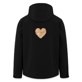 Cœur minimaliste en or rose dans le style croquis - Veste softshell homme en polyester recyclé Stanley/Stella - noir - Dos - AI Model Male 185 light (185cm)