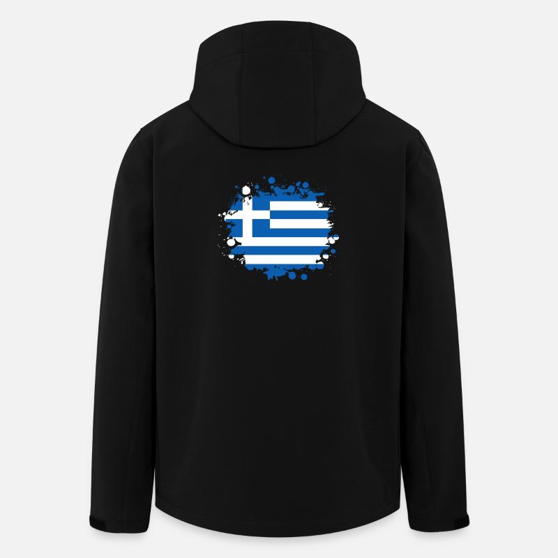 Grèce Taches / Cadeau Athènes Drapeau Greece - Veste softshell homme en polyester recyclé Stanley/Stella - noir