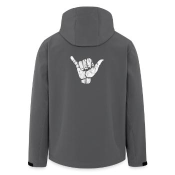 Shaka Handzeichen Hang - Recycelte Männer Softshell-Jacke von Stanley/Stella - Anthrazit - Hinten - AI Model Male 185 light (185cm)