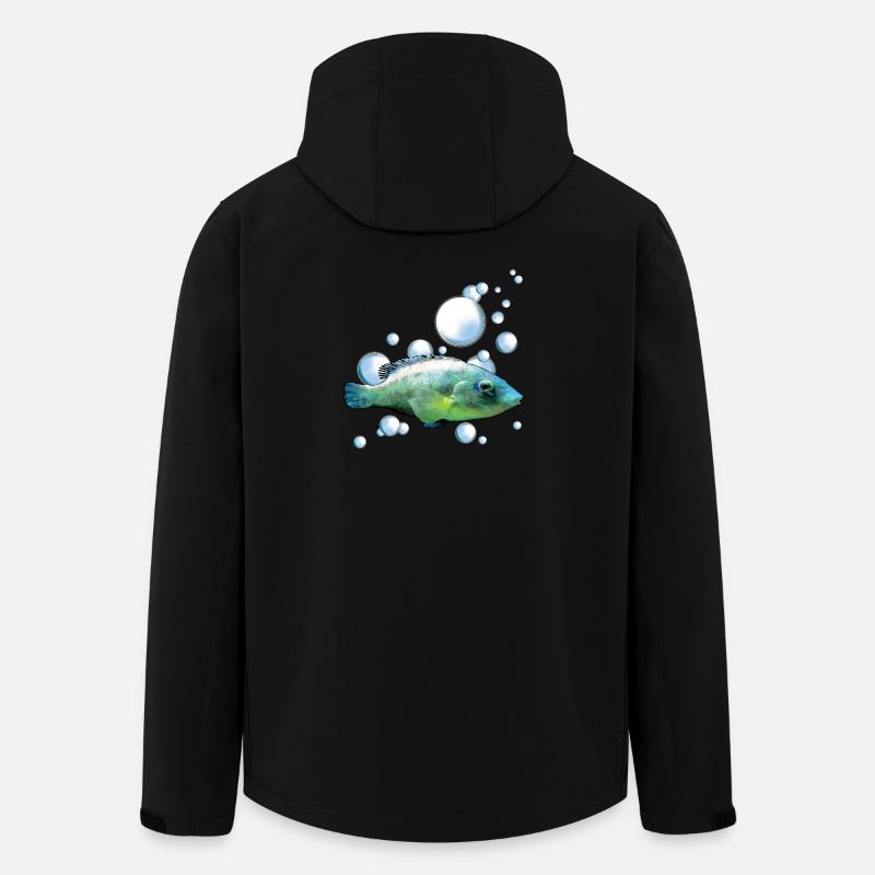 Buntes Aquarienfisch Motiv - Recycelte Männer Softshell-Jacke von Stanley/Stella - Schwarz