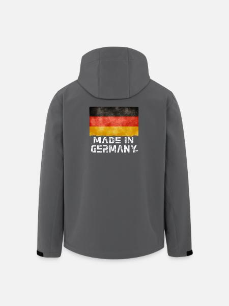 Drapeau Made in Germany – Style vieilli - Veste softshell homme en polyester recyclé Stanley/Stella - noir