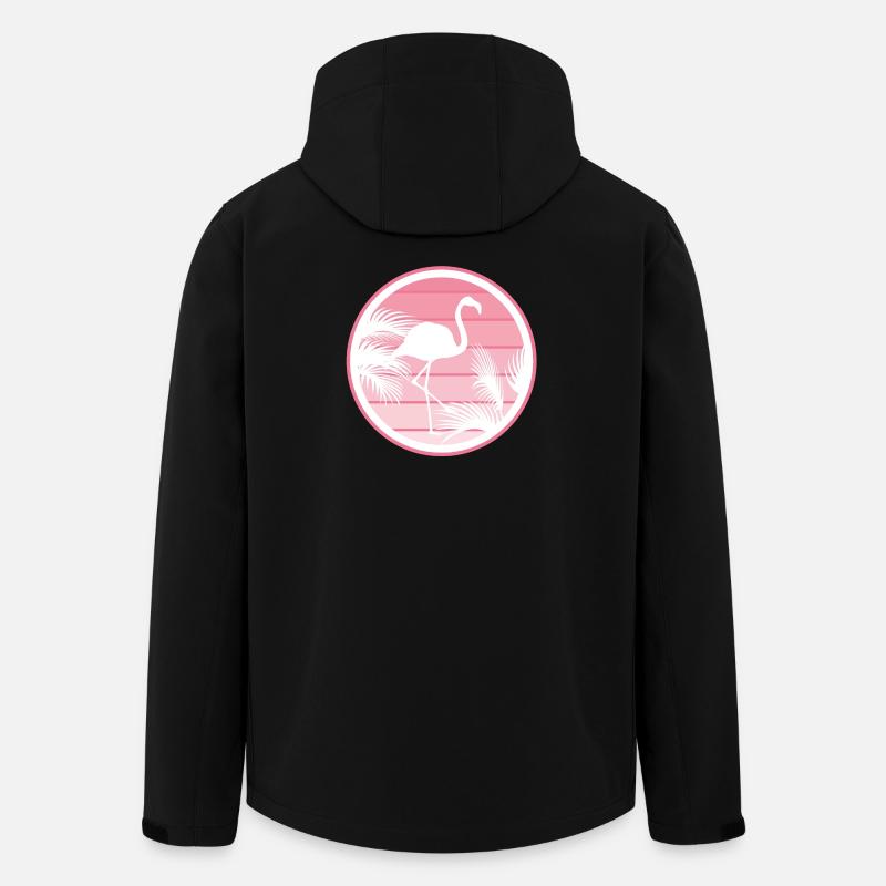 Klassisches tropical Flamingo Urlaubs Tshirt - Recycelte Männer Softshell-Jacke von Stanley/Stella - Schwarz