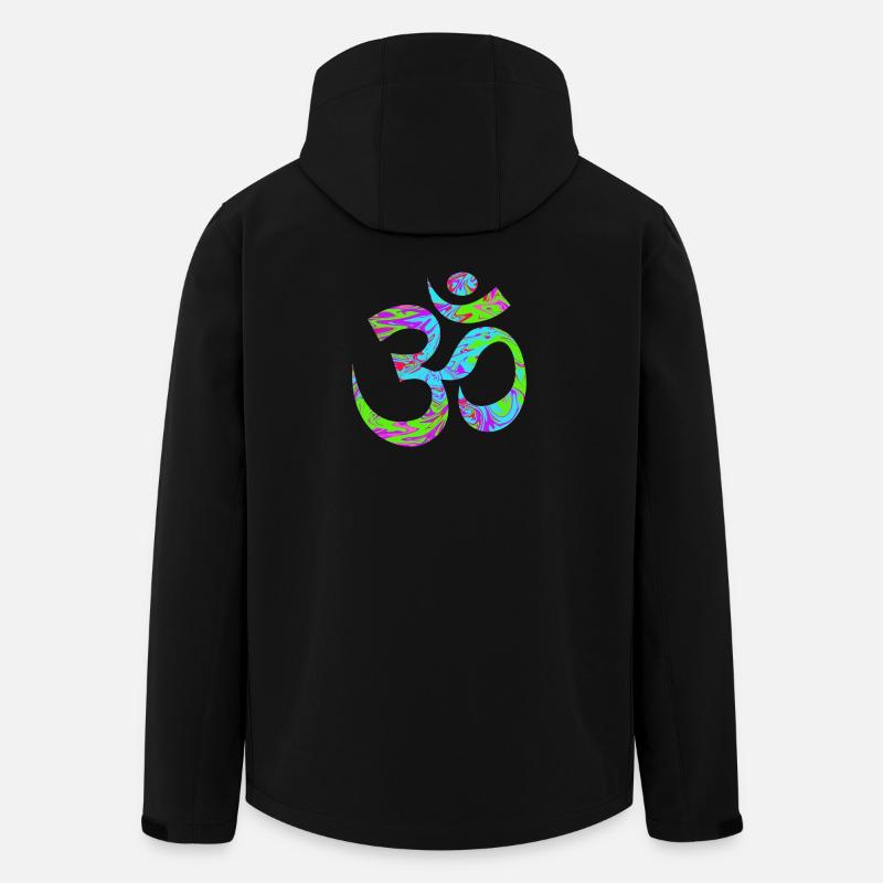 Om - Aum vert psychédélique - Veste softshell homme en polyester recyclé Stanley/Stella - noir