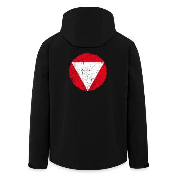 Cocarde aéronautique autrichienne à effet vintage - Veste softshell homme en polyester recyclé Stanley/Stella - noir - Dos - AI Model Male 185 light (185cm)