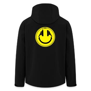 Headphones smiley wire plug - Men’s Recycled Softshell Jacket by Stanley/Stella - black - Back - AI Model Male 185 light (185cm)