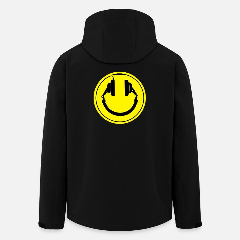 écouteurs smiley - Veste softshell homme en polyester recyclé Stanley/Stella - noir