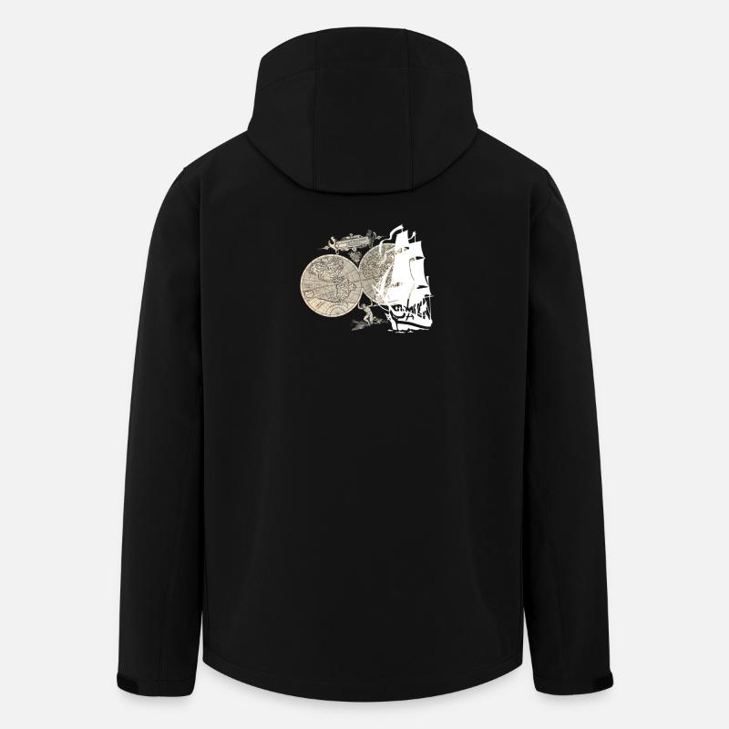 Schiff Weltkarte - Recycelte Männer Softshell-Jacke von Stanley/Stella - Schwarz