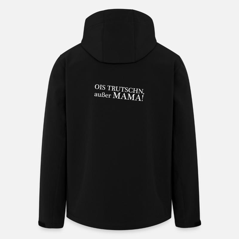 OIS TRUTSCHN außer MAMA - Recycelte Männer Softshell-Jacke von Stanley/Stella - Schwarz
