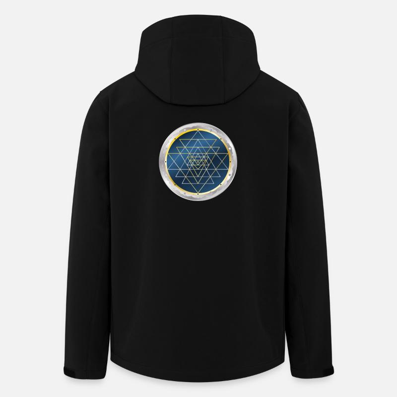 Sri Yantra, Géométrie Sacrée - Veste softshell homme en polyester recyclé Stanley/Stella - noir