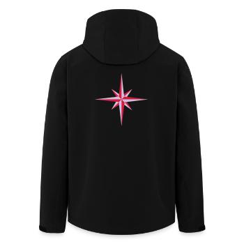 Compass - Men’s Recycled Softshell Jacket by Stanley/Stella - black - Back - AI Model Male 185 light (185cm)