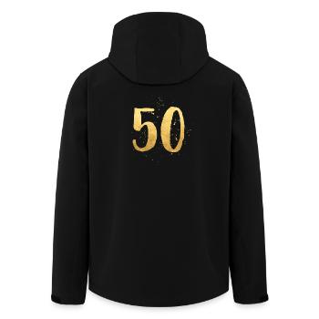 50 gold round birthday fifty gift number - Men’s Recycled Softshell Jacket by Stanley/Stella - black - Back - AI Model Male 185 light (185cm)