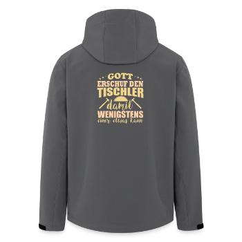 Gott erschuf den Tischler einer der was kann - Recycelte Männer Softshell-Jacke von Stanley/Stella - Anthrazit - Hinten - AI Model Male 185 light (185cm)