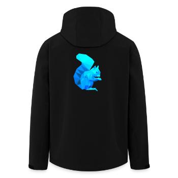 Écureuil géométrique - Veste softshell homme en polyester recyclé Stanley/Stella - noir - Dos - AI Model Male 185 light (185cm)