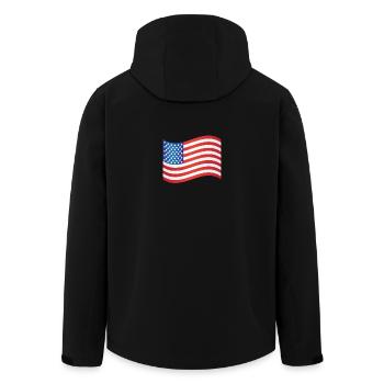 Amerikanische Flagge - Recycelte Männer Softshell-Jacke von Stanley/Stella - Schwarz - Hinten - AI Model Male 185 light (185cm)
