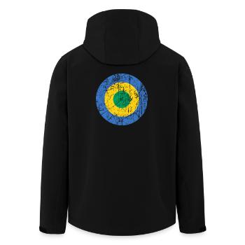 Gabon vintage aviation cockade Africa - Men’s Recycled Softshell Jacket by Stanley/Stella - black - Back - AI Model Male 185 light (185cm)