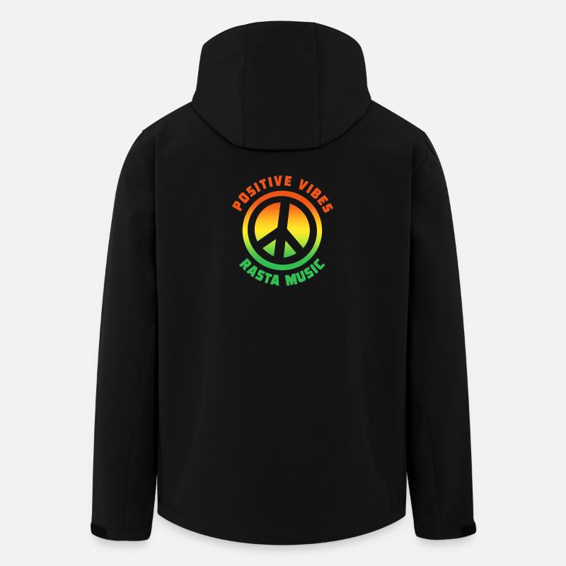 Ondes positives Rastamusic Paix - Veste softshell homme en polyester recyclé Stanley/Stella - noir