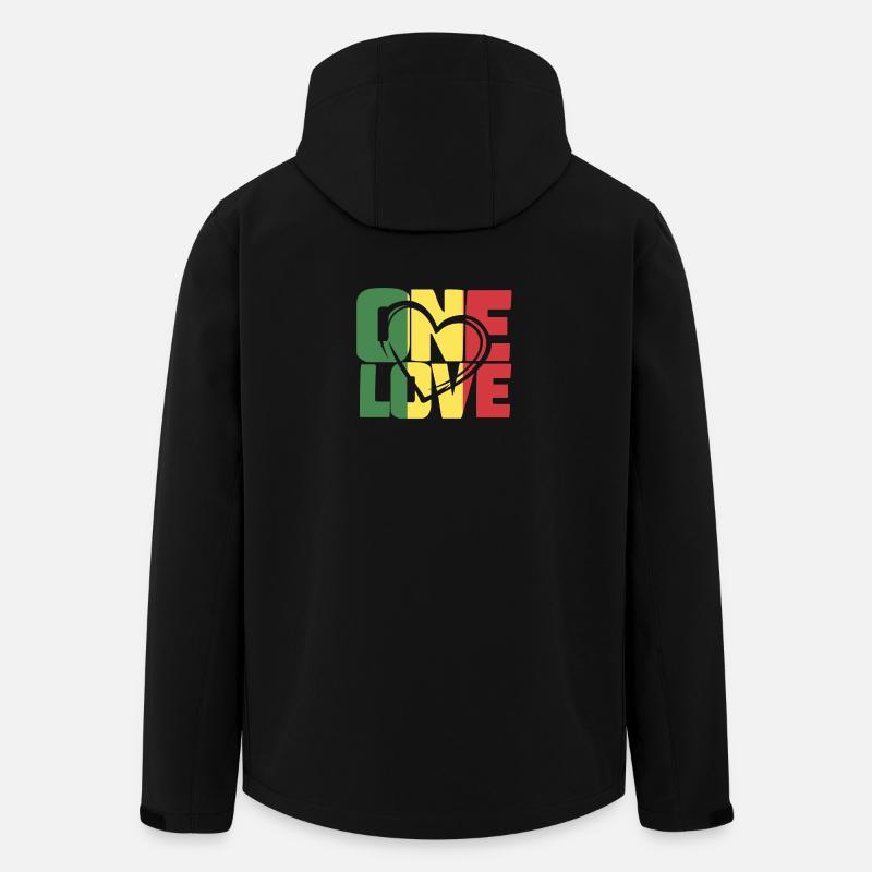 One Love Reggae Palette - Recycelte Männer Softshell-Jacke von Stanley/Stella - Schwarz