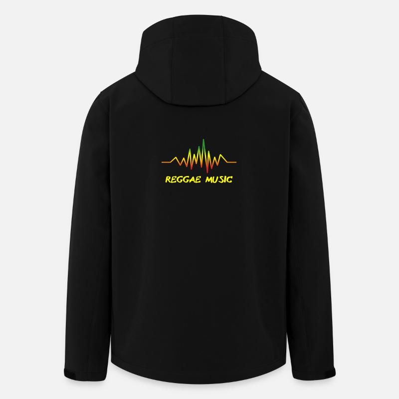 Conception d’ondes sonores reggae - Veste softshell homme en polyester recyclé Stanley/Stella - noir
