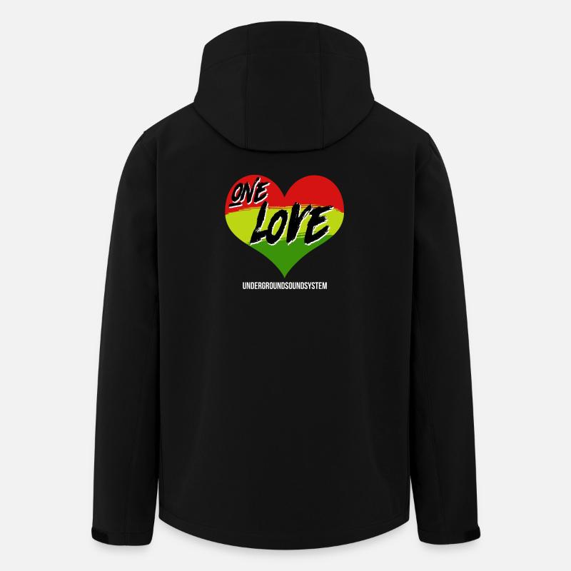 One Love Graffiti Herz Rainbow - Recycelte Männer Softshell-Jacke von Stanley/Stella - Schwarz