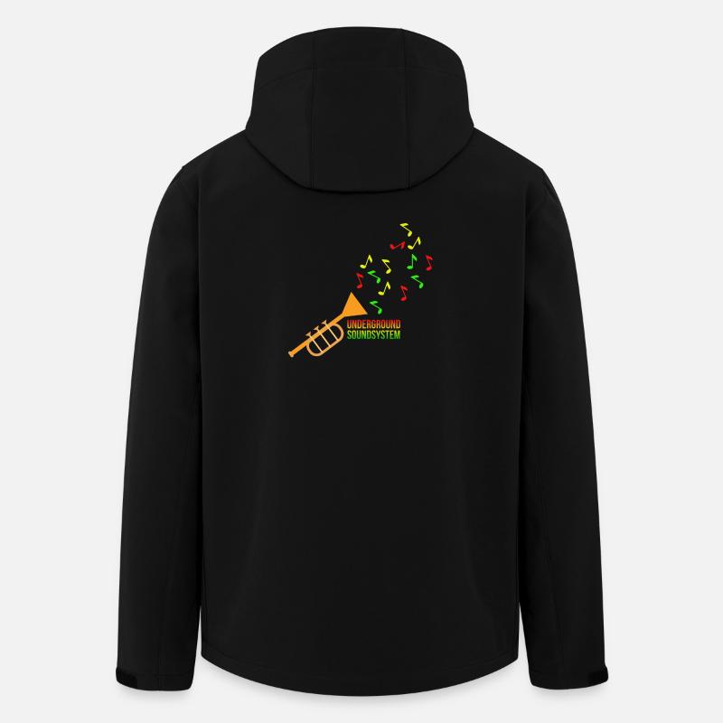 Trompette Underground Soundsystem - Veste softshell homme en polyester recyclé Stanley/Stella - noir