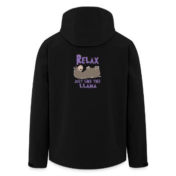 Relax Lama - Men’s Recycled Softshell Jacket by Stanley/Stella - black - Back - AI Model Male 185 light (185cm)