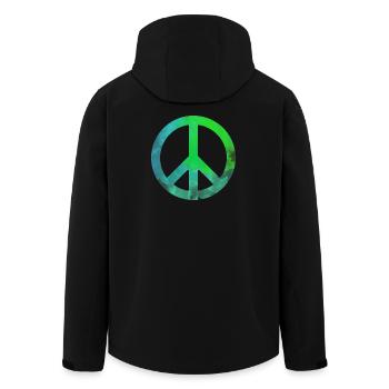 Peace grünblau Aquarell bunt Geschenk symbol - Recycelte Männer Softshell-Jacke von Stanley/Stella - Schwarz - Hinten - AI Model Male 185 light (185cm)