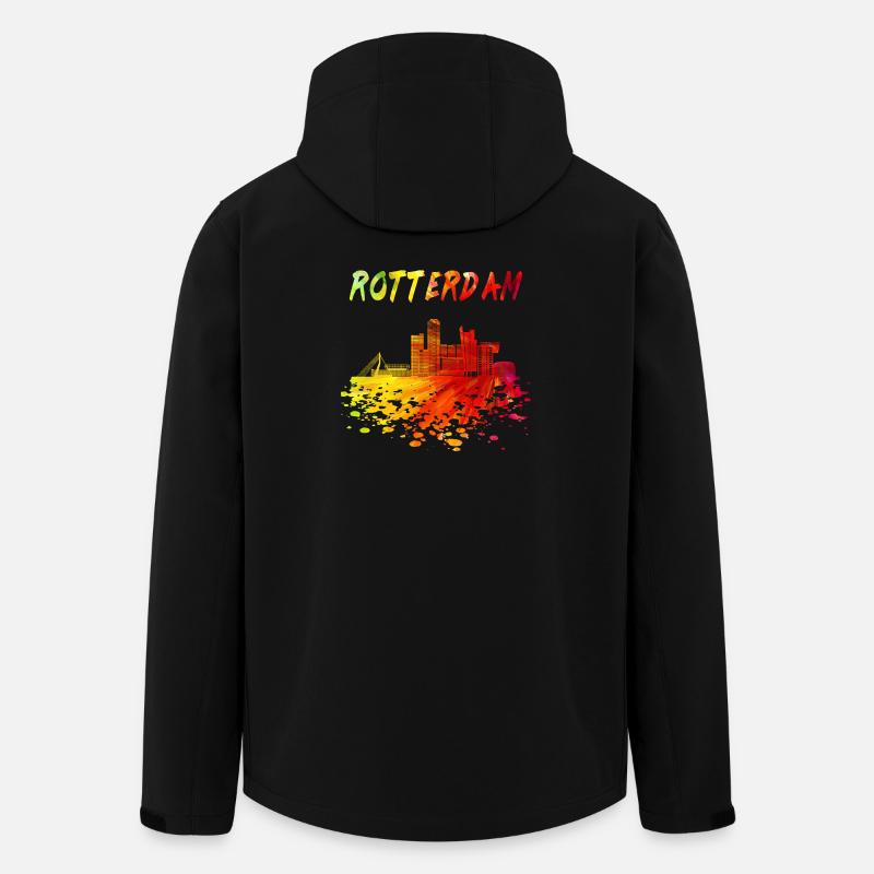 Rotterdam Skyline / Geschenk Stadt Niederlande - Recycelte Männer Softshell-Jacke von Stanley/Stella - Schwarz