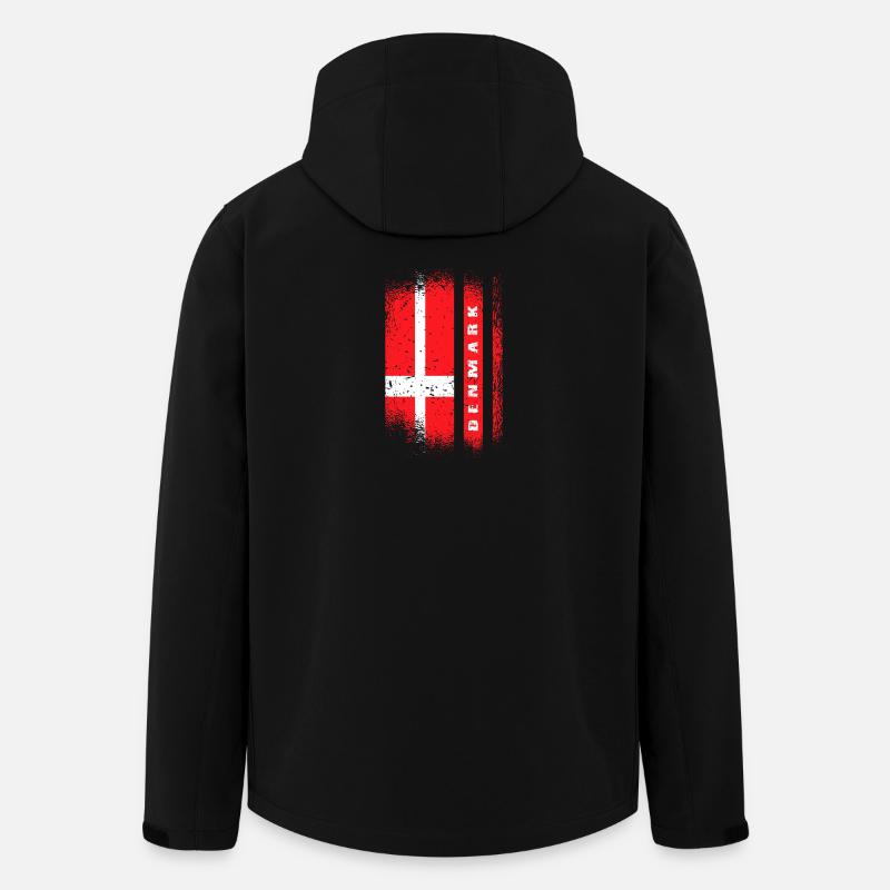 Denmark Flags Design / Gift Copenhagen - Men’s Recycled Softshell Jacket by Stanley/Stella - black