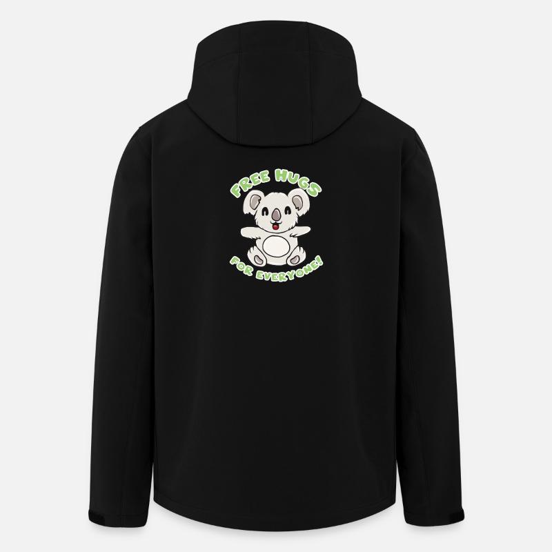Koala câlin - Veste softshell homme en polyester recyclé Stanley/Stella - noir