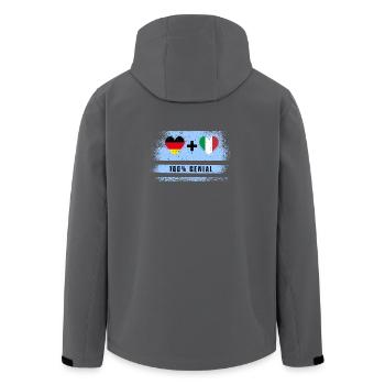Deutschland und Italien 100% Genial / Geschenk - Recycelte Männer Softshell-Jacke von Stanley/Stella - Schwarz - Hinten - AI Model Male 185 light (185cm)