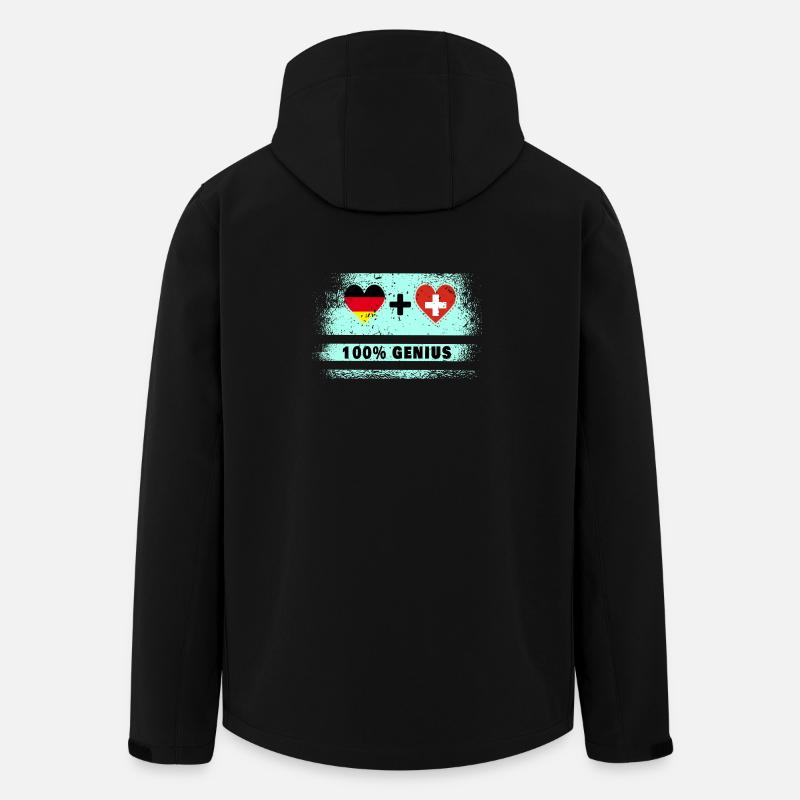 Deutschland und Schweiz 100% genial / Geschenk - Recycelte Männer Softshell-Jacke von Stanley/Stella - Schwarz