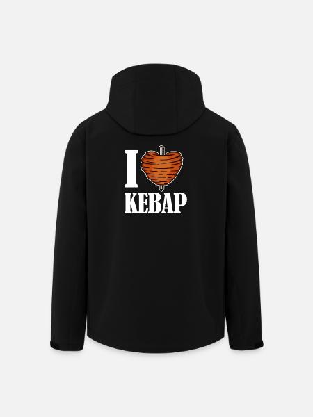 I love kebab kebab kebab heart saying Funny - Men’s Recycled Softshell Jacket by Stanley/Stella - black