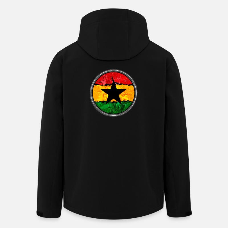 Rasta  mit Stern - Recycelte Männer Softshell-Jacke Discoverer von Stanley/Stella - Schwarz