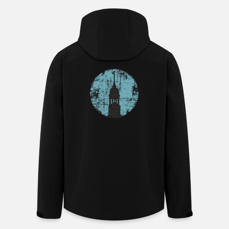 Hamburg Michel (Vintage/Hellblau) - Recycelte Männer Softshell-Jacke von Stanley/Stella - Schwarz