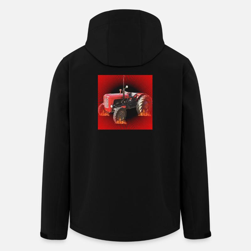 Tracteur rouge feu dans l’enfer - Veste softshell homme en polyester recyclé Stanley/Stella - noir