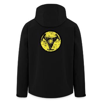 Atomic Vinyl 45rpm Nuklear Design - Recycelte Männer Softshell-Jacke von Stanley/Stella - Schwarz - Hinten - AI Model Male 185 light (185cm)