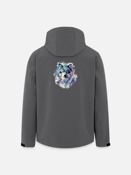 Wolf im Norden - Recycelte Männer Softshell-Jacke von Stanley/Stella - Schwarz