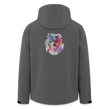 Wolf im Norden Colour version - Recycelte Männer Softshell-Jacke von Stanley/Stella - Anthrazit - Hinten - AI Model Male 185 light (185cm)