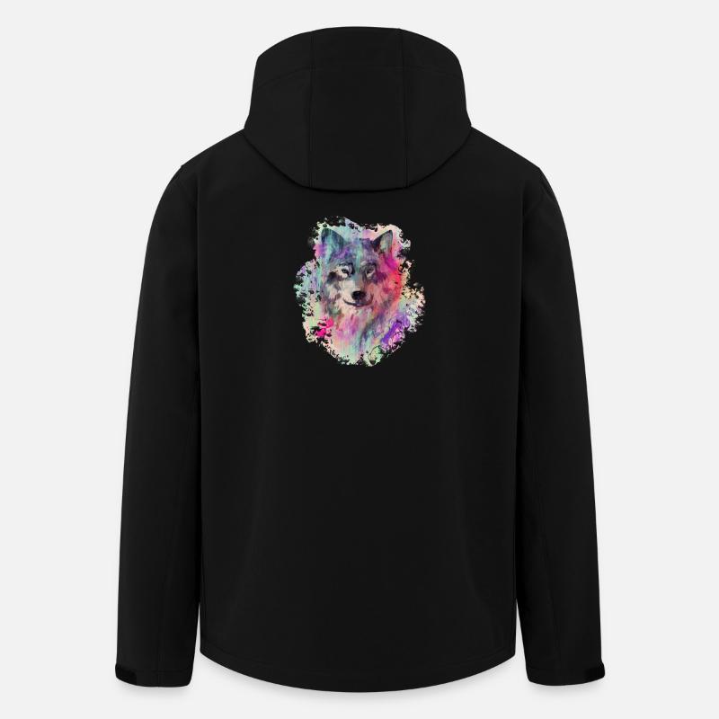 Wolf im Norden Colour version - Recycelte Männer Softshell-Jacke von Stanley/Stella - Schwarz