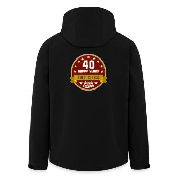 40 years young - Men’s Recycled Softshell Jacket by Stanley/Stella - black - Back - AI Model Male 185 light (185cm)