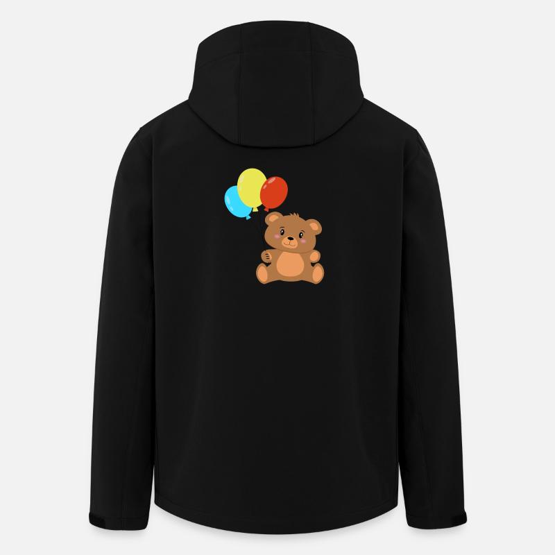 Teddy bear with balloons - Men’s Recycled Softshell Jacket by Stanley/Stella - black