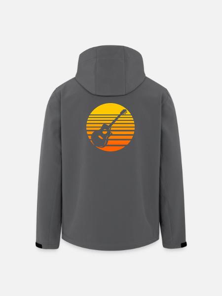 Retro sunset with guitar design - Men’s Recycled Softshell Jacket by Stanley/Stella - black