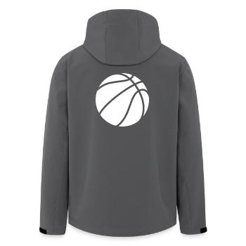 Logo de basket-ball blanc - Veste softshell homme en polyester recyclé Stanley/Stella - charbon - Dos - AI Model Male 185 light (185cm)