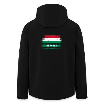 Ungarn Vintage Flagge - Recycelte Männer Softshell-Jacke von Stanley/Stella - Schwarz - Hinten - AI Model Male 185 light (185cm)