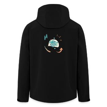 Casual design with color gradient - Men’s Recycled Softshell Jacket by Stanley/Stella - black - Back - AI Model Male 185 light (185cm)