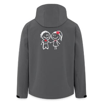 Couple Love Relationship Romance Valentine's Day - Men’s Recycled Softshell Jacket by Stanley/Stella - anthracite - Back - AI Model Male 185 light (185cm)