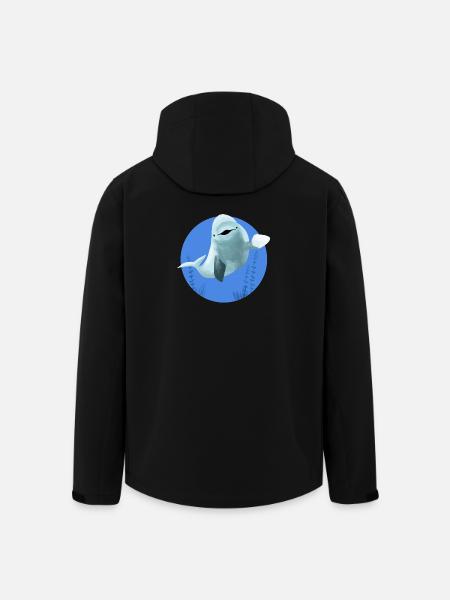 Beluga cheerful in blue circle - Men’s Recycled Softshell Jacket by Stanley/Stella - black