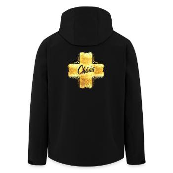 Swiss cheese - Chääs - Raclette - Switzerland - Men’s Recycled Softshell Jacket by Stanley/Stella - black - Back - AI Model Male 185 light (185cm)